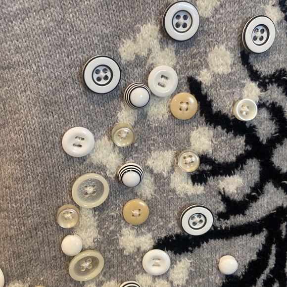 Anthropologie HWR Button Tree Grey Sweater - Picture 3 of 5